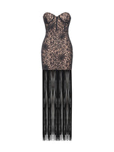 Load image into Gallery viewer, BECOME THE ONE BLACK LACE FRINGE DRESS