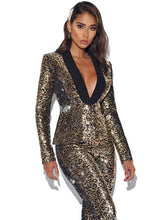 Load image into Gallery viewer, WILD THING LEOPARD SEQUIN BLAZER JACKET