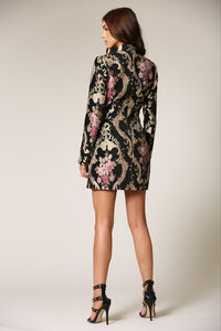 DOUBLE BREASTED JACQUARD BLAZER DRESS