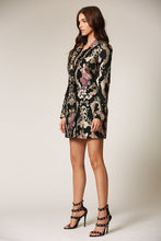 Load image into Gallery viewer, DOUBLE BREASTED JACQUARD BLAZER DRESS
