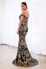 Load image into Gallery viewer, OFF THE SHOULDER SEQUIN GOWN