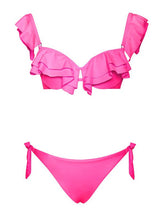 Load image into Gallery viewer, KONOHA HOT PINK RUFFLE BIKINI
