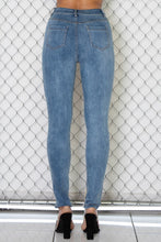 Load image into Gallery viewer, HIGH RISE CORDUROY COLOR BLOCK DENIM SKINNY JEANS