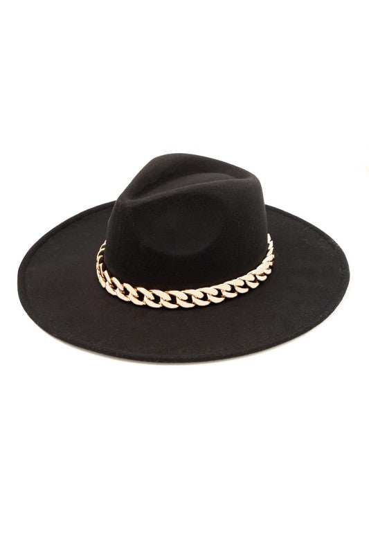 CHAIN LINK STRAP WESTERN HAT