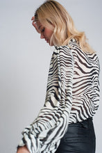 Load image into Gallery viewer, VOLUMINOUS SLEEVE ZEBRA PRINTED BLOUSE