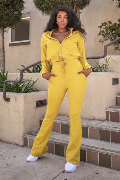 CITRON FLARED LEG TRACK SUIT Arelia s Dream