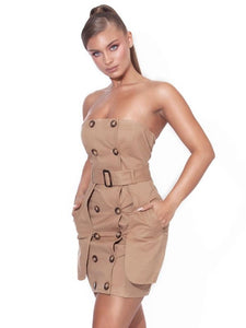 DELANIE DOUBLE BREASTED TRENCH DRESS WITH BELT