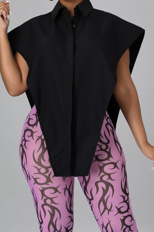 SLEEVELESS OPEN SIDE  BLOUSE