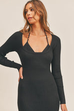 Load image into Gallery viewer, BRA INSET LONG SLEEVE SWEATER MIDI DRESS