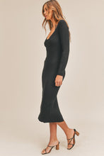 Load image into Gallery viewer, BRA INSET LONG SLEEVE SWEATER MIDI DRESS