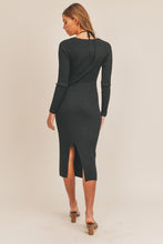 Load image into Gallery viewer, BRA INSET LONG SLEEVE SWEATER MIDI DRESS