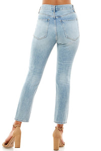AVERY HIGH-WAISTED DISTRESSED BOYFRIEND JEANS