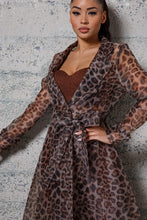 Load image into Gallery viewer, ANIMAL PRINT ORGANZA TRENCH COAT