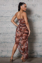 Load image into Gallery viewer, PRINTED MESH BODY SUIT AND LONG COVER UP SKIRT SET