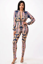 Load image into Gallery viewer, SCARF PRINTED ZIP UP JACKET AND LEGGING SET
