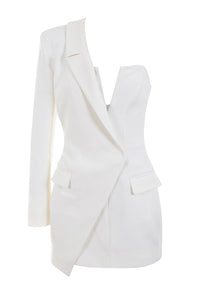 INAYA ONE SLEEVE TUXEDO DRESS