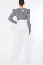 Load image into Gallery viewer, VALENTINE SEQUINED STRIPE LONG SLEEVE JUMPSUIT