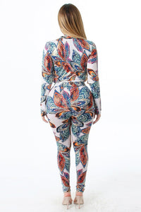 MULTI PATTERN METALLIC PANT SET