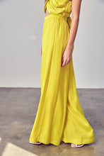 Load image into Gallery viewer, OVERLAP PLEATED BACK TIE TOP AND WIDE LEG PANT SET