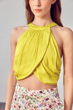 Load image into Gallery viewer, OVERLAP PLEATED BACK TIE TOP AND WIDE LEG PANT SET