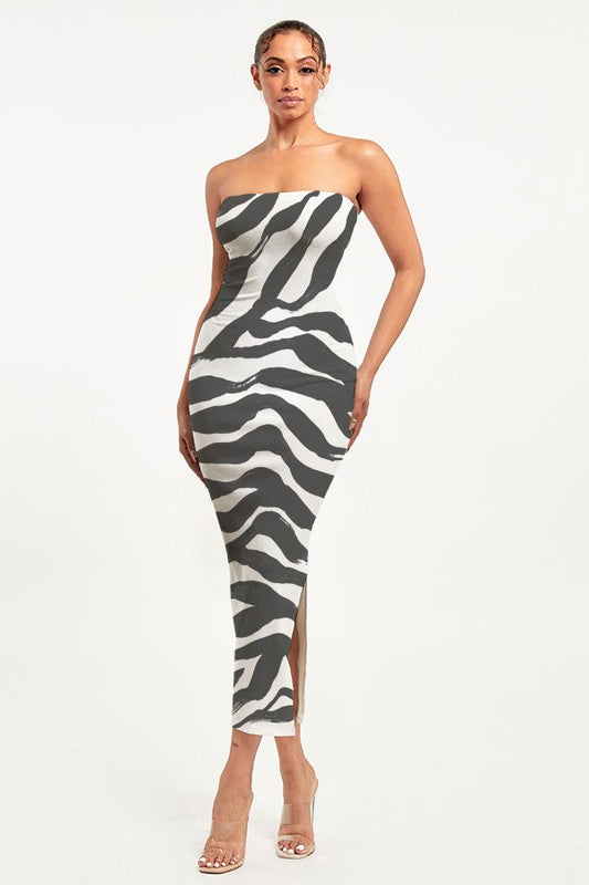 zebra print maxi dress Zebra Delmara Cowl Maxi Dress