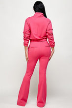 Load image into Gallery viewer, FUCSHIA FLARED LEG TRACK SUIT