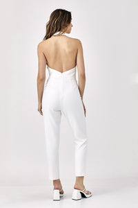 HALTER NECK FRONT TWIST JUMPSUIT