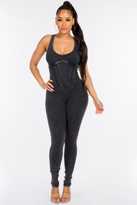 MINERAL WASHED JUMPSUIT
