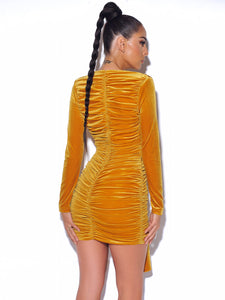 INFINITE LOVE DEEP V VELVET DRESS WITH STRAP