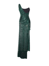 Load image into Gallery viewer, UMME SEQUIN EMERALD GREEN GOWN