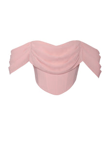 TIA SALMON PINK OFF SHOULDER CORSET TOP