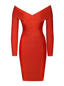 SIERRA OFF THE SHOULDER BANDAGE DRESS