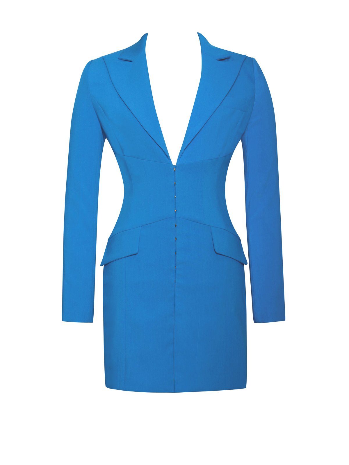FLATTERY BLUE LONG SLEEVE BLAZER DRESS Arelia's Dream FLATTERY BLUE LONG SLEEVE BLAZER DRESS Arelia's Dream