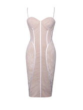 Load image into Gallery viewer, MARLEY WHITE LACE MESH MIDI DRESS