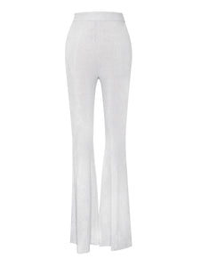 XIARA SILVER GLITTER FLARE TROUSERS