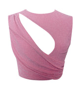 Load image into Gallery viewer, TEIA SALMON PINK METALLIC CUTOUT JERSEY TOP