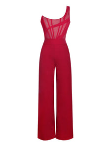 MALIKA ONE SHOULDER CORSET JUMPSUIT