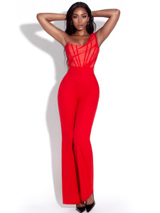 MALIKA ONE SHOULDER CORSET JUMPSUIT