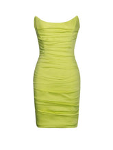 Load image into Gallery viewer, ESTELLA LIME CORSET RUCHED DRESS