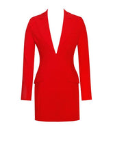 Load image into Gallery viewer, FLATTERY RED LONG SLEEVE BLAZER DRESS