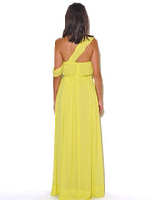Load image into Gallery viewer, YELLOW PARADISE HIGH SLIT CHIFFON MAXI DRESS