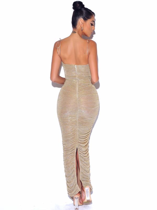 Ruched chiffon dress hotsell