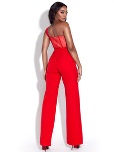 MALIKA ONE SHOULDER CORSET JUMPSUIT
