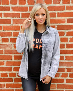 ACID WASH BUTTON DOWN DENIM SHIRT