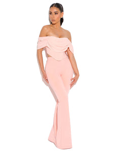 TIA SALMON PINK OFF SHOULDER CORSET TOP