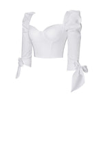 Load image into Gallery viewer, JAYLENE WHITE STRETCH COTTON CORSET TOP