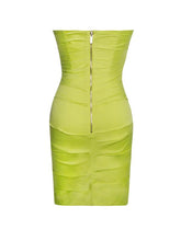 Load image into Gallery viewer, ESTELLA LIME CORSET RUCHED DRESS