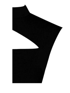 JOLENE BLACK ASYMMETRIC CUT OUT DRESS