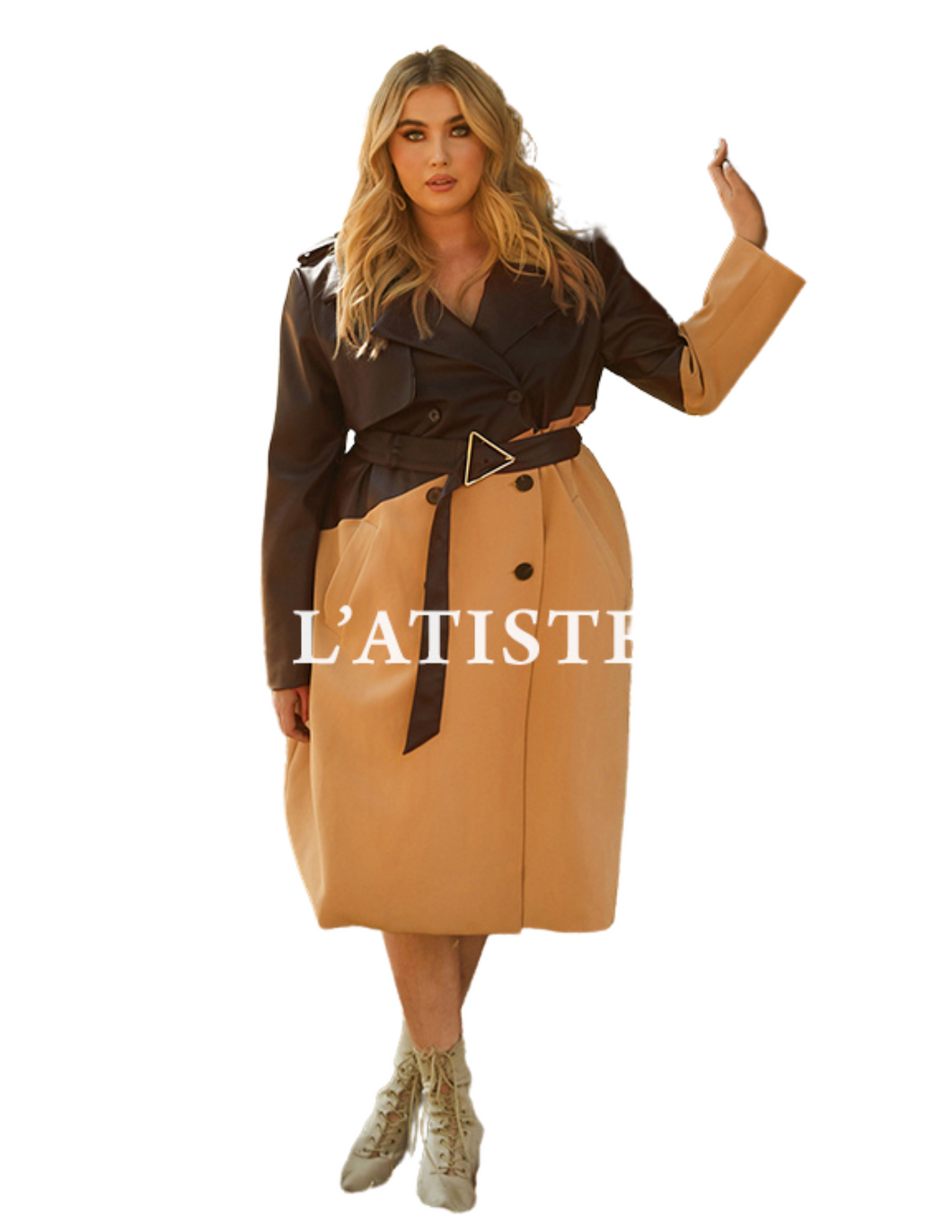 TWO TONED TRENCH COAT