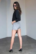 Load image into Gallery viewer, RUGGED AND CHIC GREY DENIM SHORTS